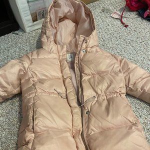 Gap Kids Pink 3/4 length puff jacket